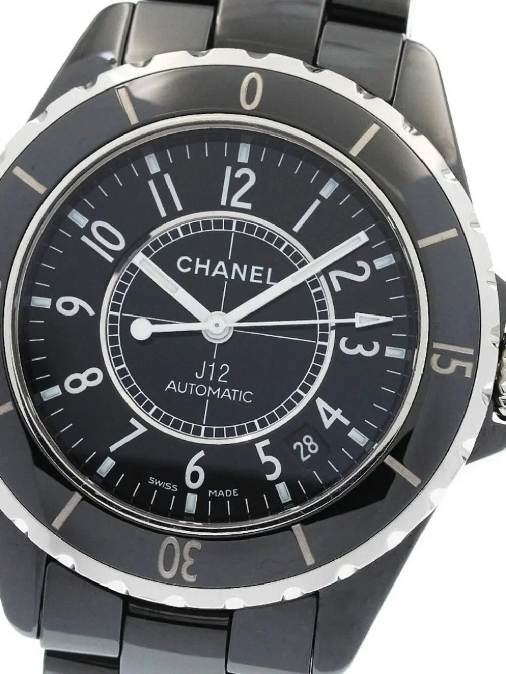 CHANEL J12 H0685 Black Ceramic 38MM Date black Dial Automatic Men's Watch_946621